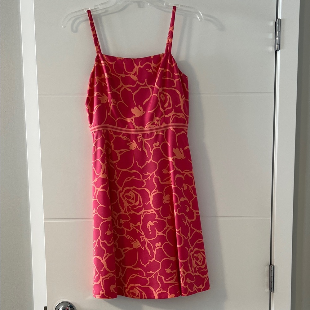 Ann Taylor Pink and Gold Floral Mini Dress